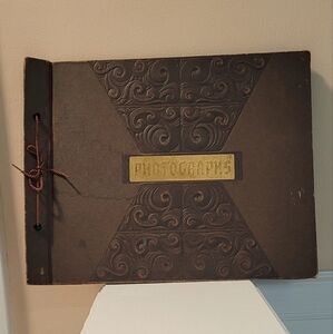 Vintage 1950's Photo Album, With Gold Embossed "Photographs" On Front